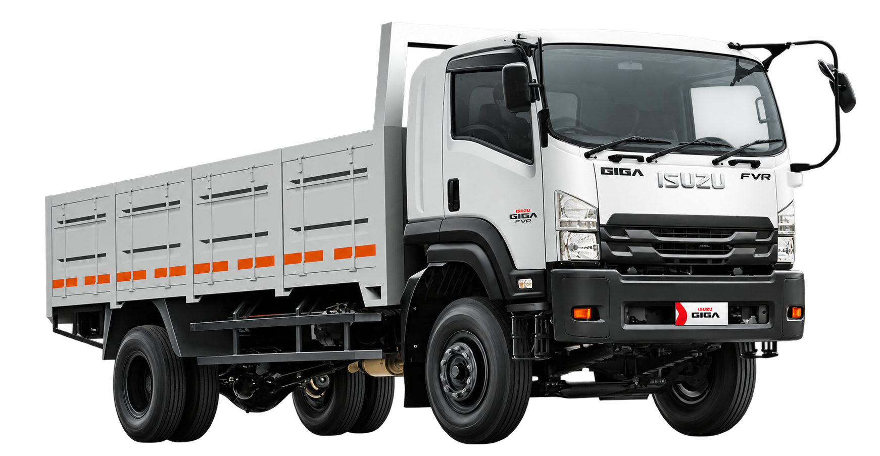 Truck Isuzu GIGA FVR warna putih, tampak samping